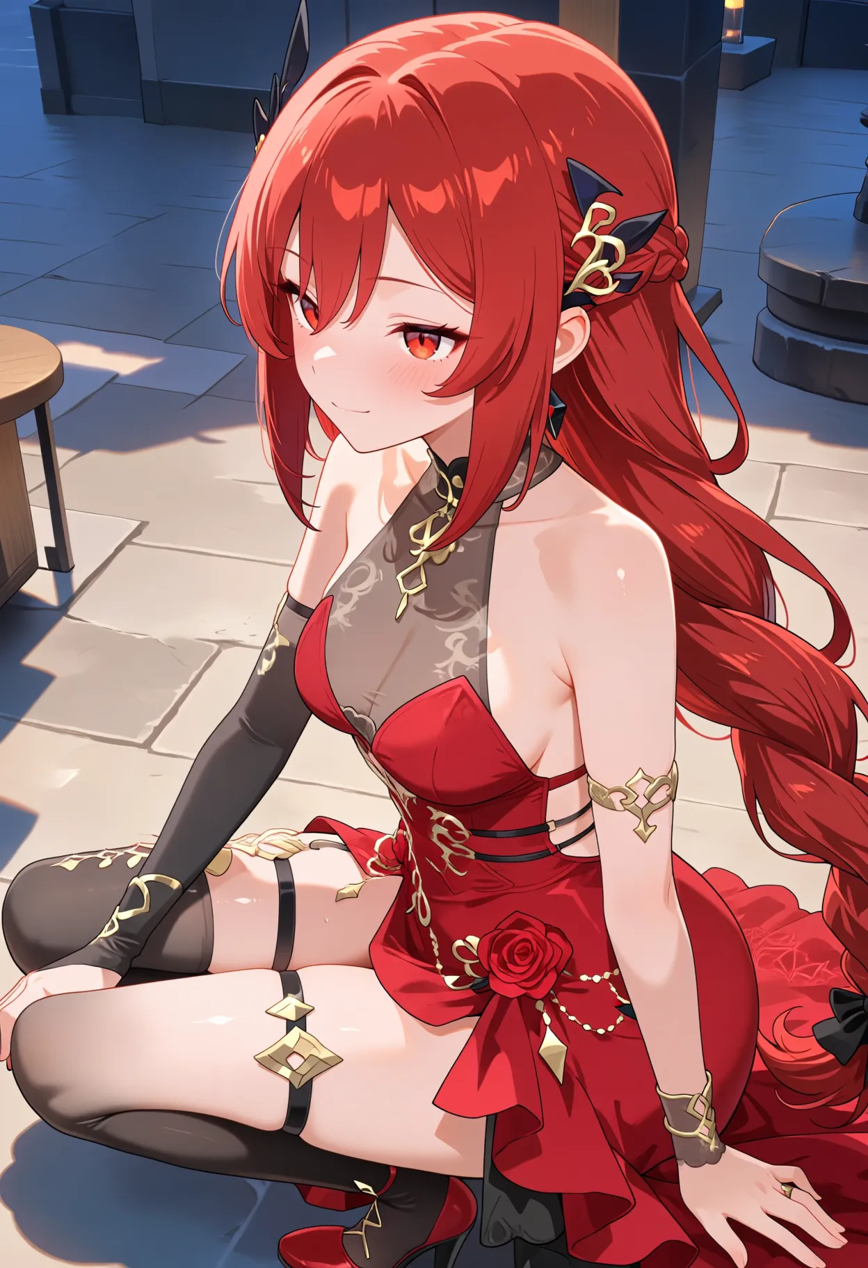 Preview of Scarlet Wish Chestnut Rose LoRA